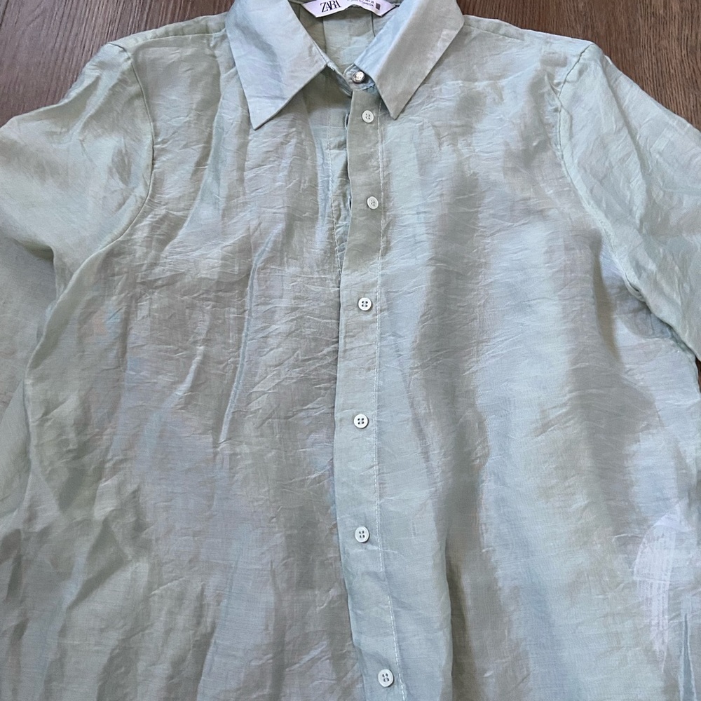 zara green shirt
